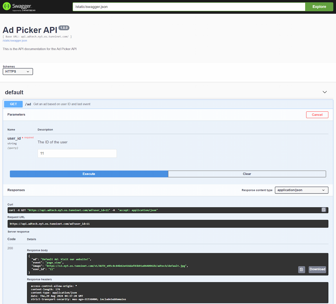 Streaming Advertisement API
